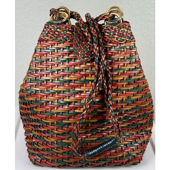 CEM 1990's vintage woven natural leather crossbody/shoulder bucket bag - Picture 9 of 16